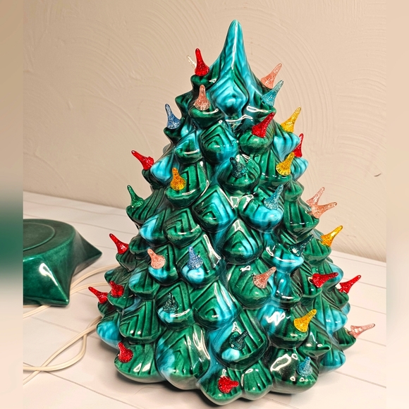 Holiday Vintage Large Ceramic Light Up Christmas Tree 155 Poshmark